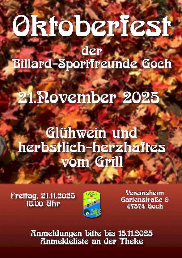 Oktoberfest 2025 der Billard-Sportfreunde Goch